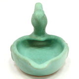 Vintage WELLER POTTERY Patricia Evergreen DUCK PIN TRAY 4.5" Turquoise SOAP DISH