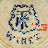 Antique STONEWARE WINE CANTEEN by WHITES POTTERY for "I.F& K WINES" c.1890 Rare!