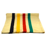 Vintage TRAPPER POINT 100% WOOL BLANKET 72"x90" by T. EATON CO England Made 4-PT