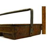 Vintage HEAVY-DUTY METAL PARTS BIN CADDY 4-Bins INDUSTRIAL STRONG Insane Patina!