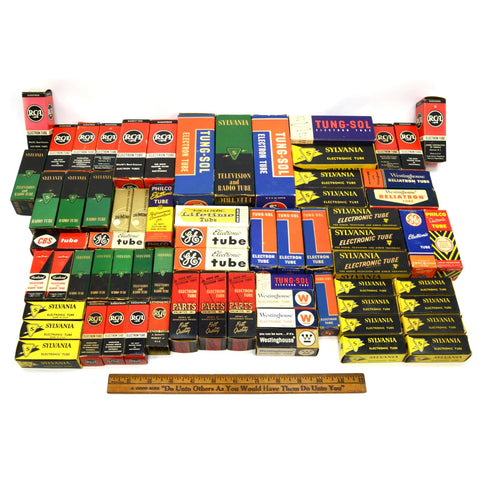 Vintage VACUUM TUBE Lot of 73 NOS TUBES + Extras! RCA Tung-Sol GE Sylvania CBS +