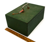 Vintage "DE BEAUMONT" STRONG/LOCK BOX Heavy-Duty Steel GREEN CASH CHEST w/ KEY!