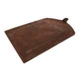Antique LEATHER-WRAPPED WOOD MIRROR Handmade CUSTOM/HOMEMADE Small 10" x 14.5"