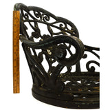 Salvaged CAST IRON PATIO CHAIR (No Legs) w/ ROSE MOTIF Lawn/Garden Decor BLACK