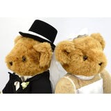 VERMONT TEDDY BEAR Lot; 2 WEDDING BEARS Bride & Groom + 2 DOLL STANDS Excellent!