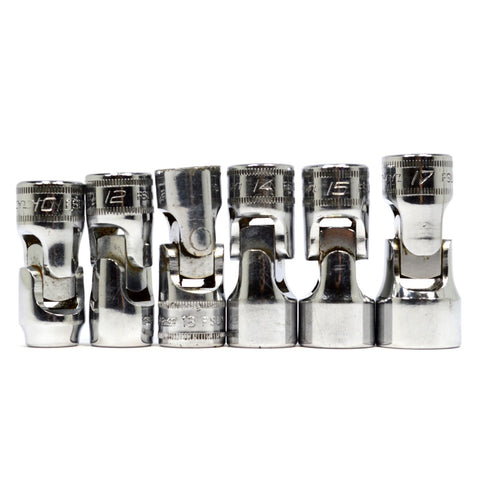 SNAP-ON UNIVERSAL Shallow JOINT/SWIVEL SOCKET Set of 6 METRIC 3/8" Drive 6 POINT