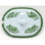 Excellent! SPODE 'FITZHUGH' GREEN SOUP TUREEN Large 1-Gallon w/ Lid! *NO LADLE*