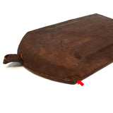 Antique LEATHER-WRAPPED WOOD MIRROR Handmade CUSTOM/HOMEMADE Small 10" x 14.5"