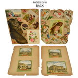 Antique TRADE CARD ALBUM 33-Pages of Cards ADVERTISING EPHEMERA SCRAPBOOK c.19th