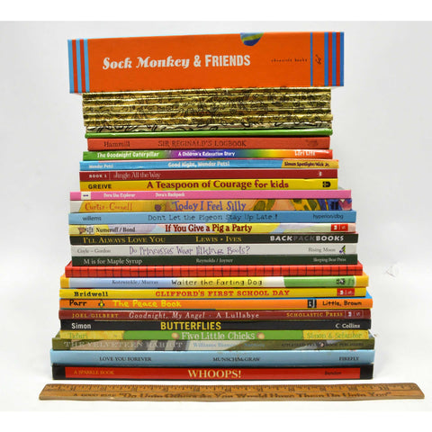 Hardcover CHILDREN'S PICTURE-BOOK Lot of 29 BIG BOOKS + "Sock Monkey & Friends"