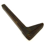 Antique UNBRANDED FOLDING CALIPER-RULE Wood & Copper PRIMITIVE MULTI-TOOL c.19th