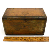 Antique SINGER TREADLE SEWING PUZZLE OAK BOX Marked "PAT 1880" + 17 Parts/Pieces