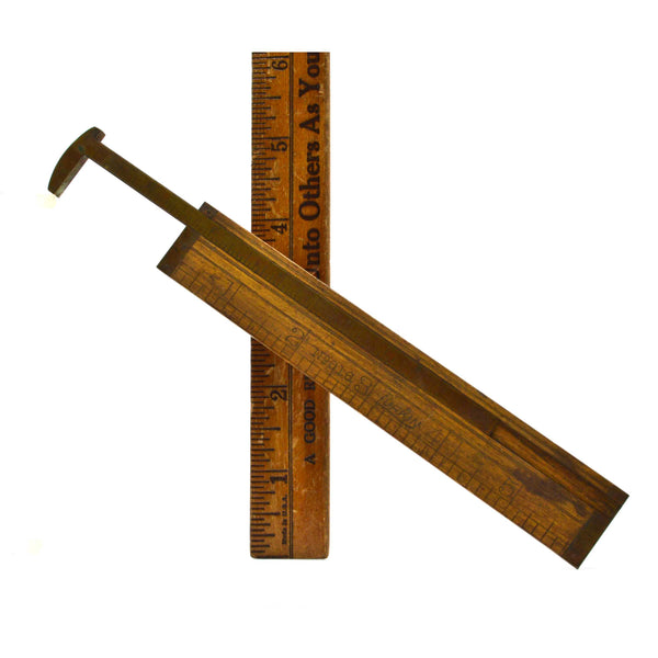 Vintage LUFKIN No. 016 BOXWOOD & BRASS CALIPER 6" Pocket Slide-Rule GREAT PATINA