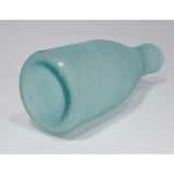 VTG/Antique HAND BLOWN MILK BOTTLE Very Crude & Unusual AQUA GLASS w/ Tooled Lip