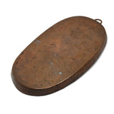Antique COPPER AU GRATIN PAN-POT Unsigned 18" CRUDE OVAL Ring Handle VERY UNIQUE
