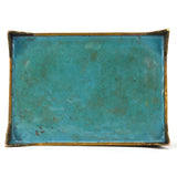 Antique CLOISONNE FOOTED HINGED BOX Chinese/Japanese? BRASS/BRONZE 3x5x3 Floral