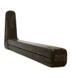 Antique UNBRANDED FOLDING CALIPER-RULE Wood & Copper PRIMITIVE MULTI-TOOL c.19th