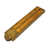 Antique FOLDING COMBINATION RULE Stephens Co. THE CHAPIN No. 036 Boxwood & Brass