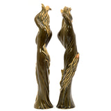 Vintage CERAMIC ARTS STUDIO "FIRE" FIGURINES 11.5" Man & Woman HIS & HER Brown