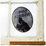 Antique SALVAGED 6-PANE WOOD WINDOW Old White Paint w/ 1972 TOT FINDER STICKER!