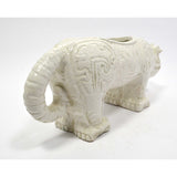 Vintage WEIRD "ITALY" ART POTTERY ANIMAL 13" White Ceramic DOG-BEAR-WOLF Figure