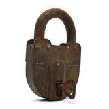 Antique BIG 5" IRON PADLOCK w/ Keyhole Cover/Door & WORKING KEY Unbranded RARE!
