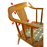 Vintage MID-CENTURY TOMLINSON "SOPHISTICATE" ARM CHAIR Walnut CURVED BACK Modern