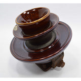 Antique PORCELAIN INSULATOR w/ Hardware U-961 or U-963? Multi-Skirt 3-GLAZE-WELD