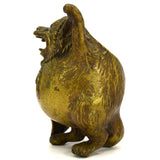 Antique FIGURAL BRASS "TANUKI" INCENSE BURNER Japanese RACCOON-DOG *Missing Lid*