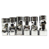 SNAP-ON UNIVERSAL Shallow JOINT/SWIVEL SOCKET Set of 6 METRIC 3/8" Drive 6 POINT
