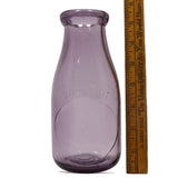 Vintage DAIRY / MILK BOTTLE Blank Slug Plate "ONE PINT" Medium AMETHYST GLASS
