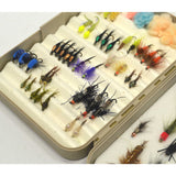 Early CORTLAND FLY FISHING FLIES Lot of 63 in ORIGINAL CASE Good Variety of Ties
