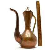 Antique HAMMERED COPPER 9" LIDDED PITCHER Russian Hallmarked TEA / WATER CARAFE