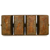 Vintage HEAVY-DUTY METAL PARTS BIN CADDY 4-Bins INDUSTRIAL STRONG Insane Patina!