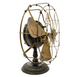 Antique G.E. 12" BRASS BLADE PANCAKE FAN 1900 Model TYPE UI FORM F-9 Stick Mount