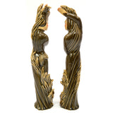 Vintage CERAMIC ARTS STUDIO "FIRE" FIGURINES 11.5" Man & Woman HIS & HER Brown