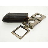 Antique GERMAN BRASS FOLDING LOUPE Magnifying Glass w/ Case mrk'd "Charles Ames"