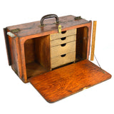 Vintage HOMEMADE WOOD MACHINIST CHEST Unusual & Weird CUSTOM TOOL BOX 4-Drawers!