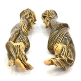 Vintage CERAMIC ARTS STUDIO "FIRE" FIGURINES 11.5" Man & Woman HIS & HER Brown