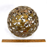 Vintage FOLK ART GLOBE-BALL-SPHERE 8" Made of "TAJ BEST" STEEL KEYS Brass-Look