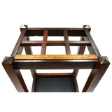 Antique MAHOGANY UMBRELLA RACK Wood Cane Stand w/ Tray ARTS & CRAFTS Entry Foyer