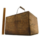 Vintage WOODEN FRUIT CRATE w/ Rare Handle "BONNER'S SEEDLESS RAISINS" California