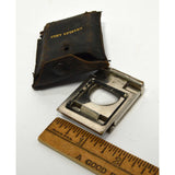 Antique GERMAN BRASS FOLDING LOUPE Magnifying Glass w/ Case mrk'd "Charles Ames"