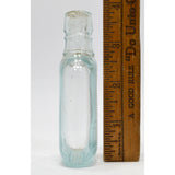Antique GLASS LIQUOR BOTTLE Mini 3.75" MINIATURE POCKET FLASK Whiskey Hip Nipper