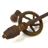 Antique HAND CRANK EGG BEATER DRILL Unusual 8.75" Small UNBRANDED Superb Patina!