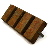 Vintage HEAVY-DUTY METAL PARTS BIN CADDY 4-Bins INDUSTRIAL STRONG Insane Patina!