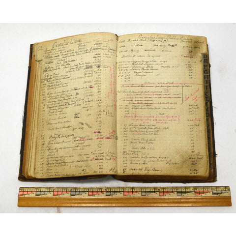 Vintage MACHINIST "JOHN ROYLE" Handwritten DESIGN/LOG BOOK + Industrial Ephemera