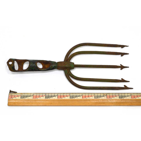 Vintage LARGE FROG SPEAR HEAD (Only) 5-Tine/Prong EEL FISHING FORK Great Patina