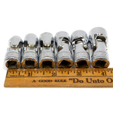 SNAP-ON UNIVERSAL Shallow JOINT/SWIVEL SOCKET Set of 6 METRIC 3/8" Drive 6 POINT