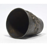 VTG/Antique ASIAN HALLMARKED PEWTER CUP Metal Shot Glass EMBOSSED ORNATE DRAGON!